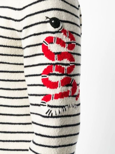 Shop Gucci Striped Knit Sweater In Neutrals