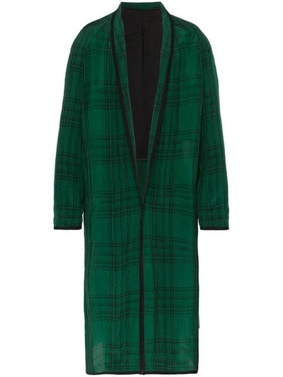 Shop Haider Ackermann Long Check Robe Coat In Black