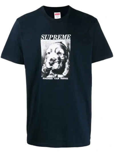 Shop Supreme Remember Print T-shirt In Blue