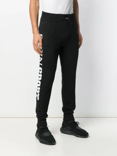 Shop Plein Sport Skinny Track Pants In 0201 Black / White