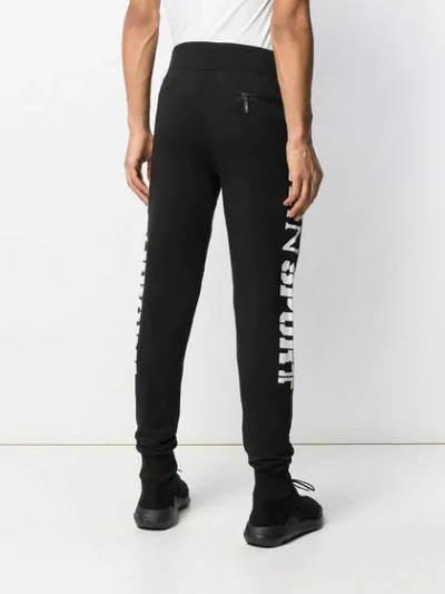 Shop Plein Sport Skinny Track Pants In 0201 Black / White
