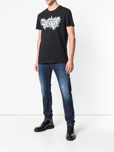 Shop Frankie Morello Branded T-shirt - Black