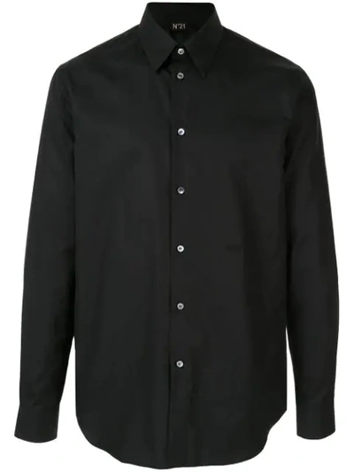 Shop N°21 Pointed Collar Button Down Shirt In Black