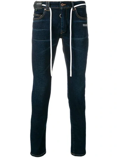 Shop Off-white Classic Skinny Jeans In Blue