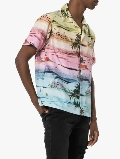 Shop Amiri Beach Print Shirt - Multicolour