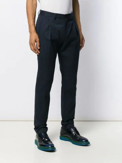 Shop Etro Slim Trousers In 200 Blue