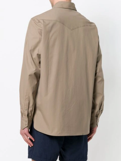 Shop Bagutta Boxy Chest Pocket Shirt - Neutrals