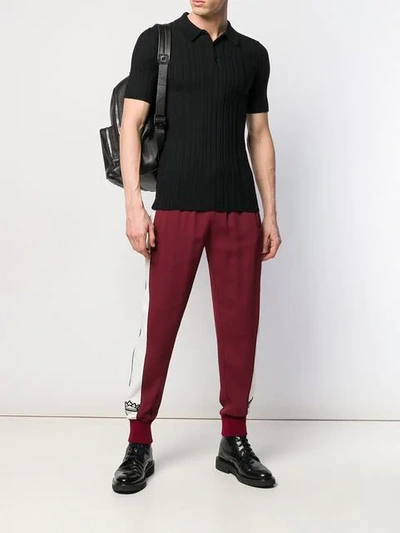 Shop Dolce & Gabbana Crown Patch Track Trousers In Red