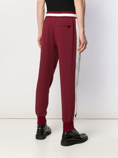 Shop Dolce & Gabbana Crown Patch Track Trousers In Red