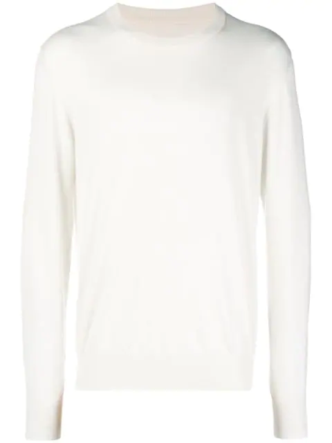 Maison Margiela Pullover mit Ellenbogen Patches aus Leder Maison Margiela Pullover mit Ellenbogen Patches aus Leder