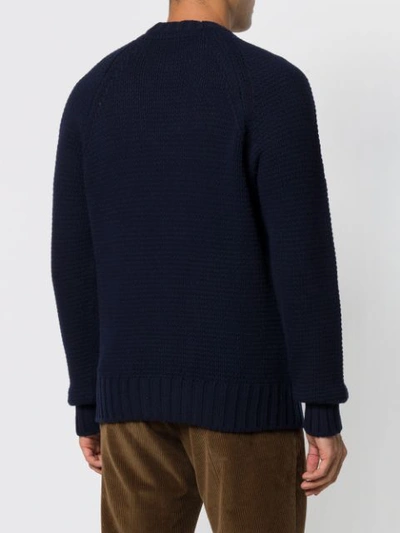 Shop Prada Crew Neck Sweater In Blue