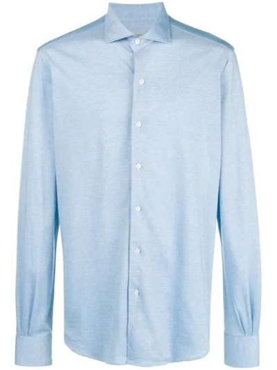 Shop Orian Plain Button Down Shirt - Blue