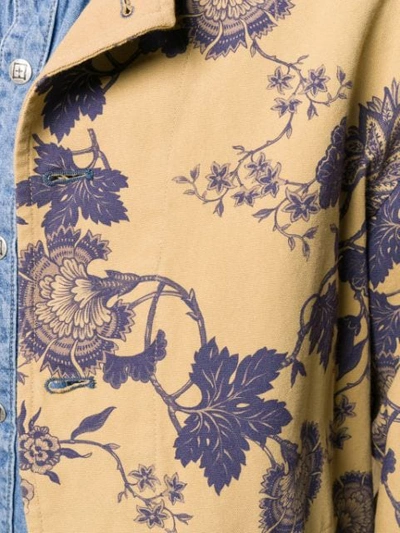 Shop Ermanno Gallamini Floral Print Shirt Jacket In Neutrals