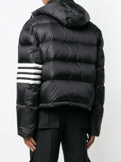 Shop Thom Browne 4-bar Matte Nylon Bomber In Black