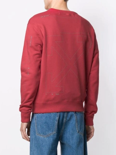 Shop Off-white Diagonal Print Sweatshirt In 2091 Red Silver