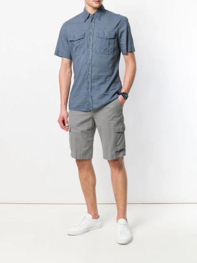Shop Briglia Cargo Pocket Bermuda Shorts In Grey
