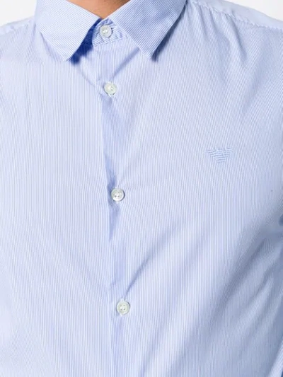 Shop Emporio Armani Striped Shirt In Blue