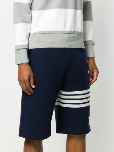 Shop Thom Browne 4-bar Cashmere Shell Sweatshort In Blue