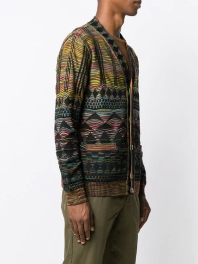 Shop Missoni Multicoloured Knit Cardigan In Yellow