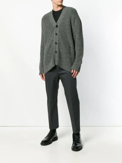 Shop Jil Sander Boxy Buttoned Cardigan In Grey