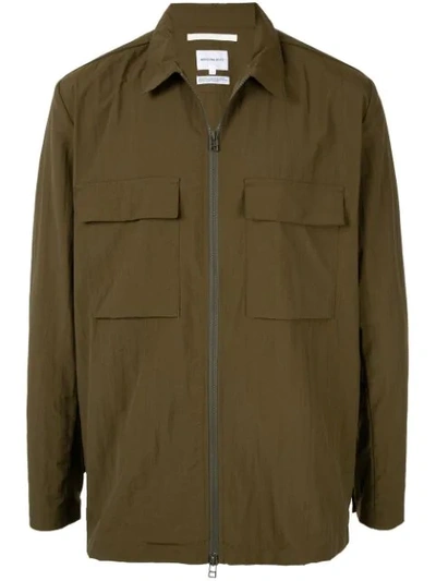 Shop Norse Projects Zipped Shirt In Green