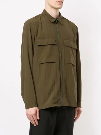 Shop Norse Projects Zipped Shirt In Green