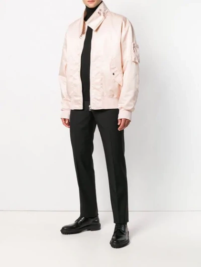 Shop Helmut Lang Bomber Jacket In Pink