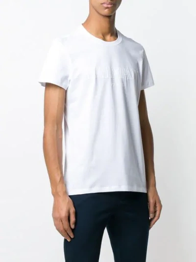Shop Balmain Crew Neck T-shirt In White