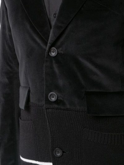 Shop Bmuette Knit Panel Blazer In Black