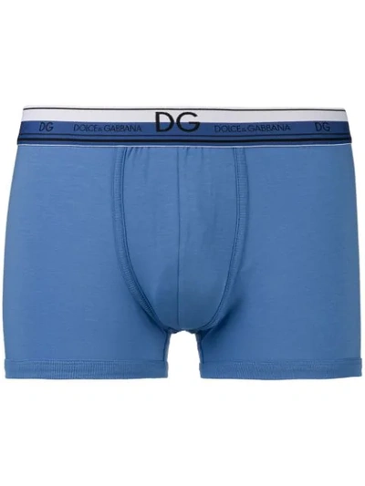 Shop Dolce & Gabbana Underwear Logo Waistband Boxers - Blue