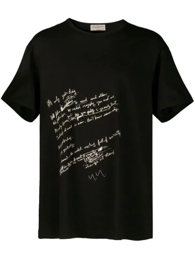 Shop Yohji Yamamoto Handwriting Print T In Black