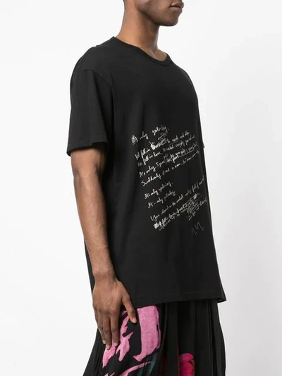 YOHJI YAMAMOTO HANDWRITING PRINT T-SHIRT - 黑色