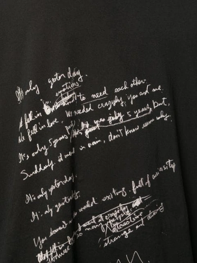 Shop Yohji Yamamoto Handwriting Print T In Black