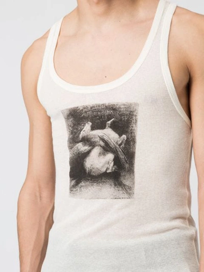 ANN DEMEULEMEESTER GRAPHIC PRINT TANK TOP - 白色