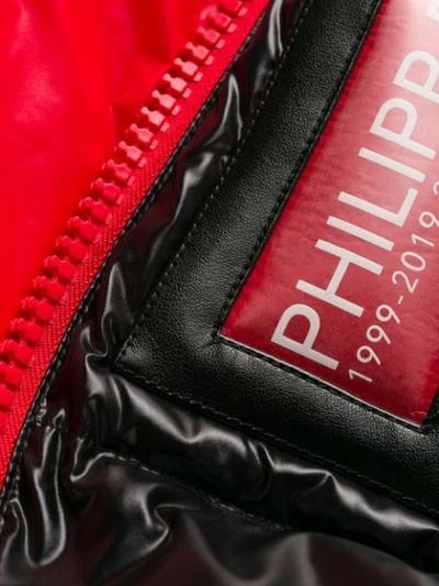 Shop Philipp Plein 20th Anniversary Shiny Padded Vest In Black