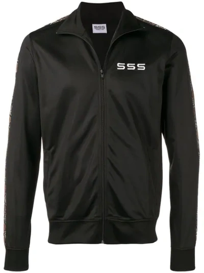 Shop Sss World Corp Embroidered Logo Tracksuit Jacket In Black