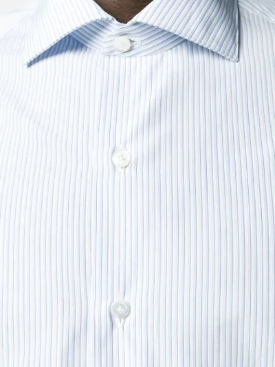 Shop Finamore 1925 Napoli Striped Tailored Shirt In Blue