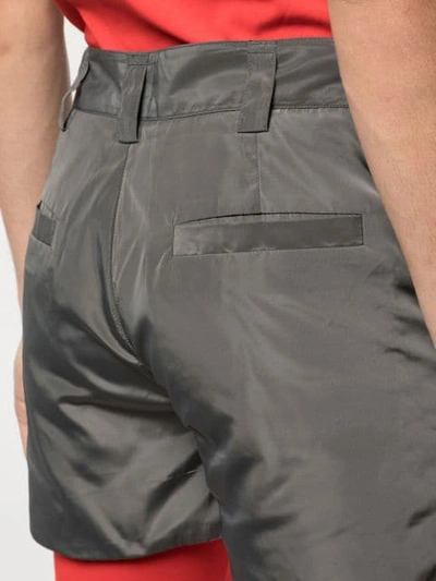 Shop Angus Chiang Grandfather's Suit Shorts In Grey