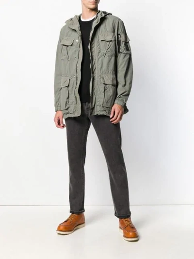 Shop Belstaff Hooded Cargo Jacket In Green