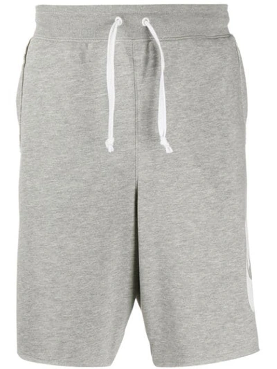 Shop Nike Logo Shorts In Grey
