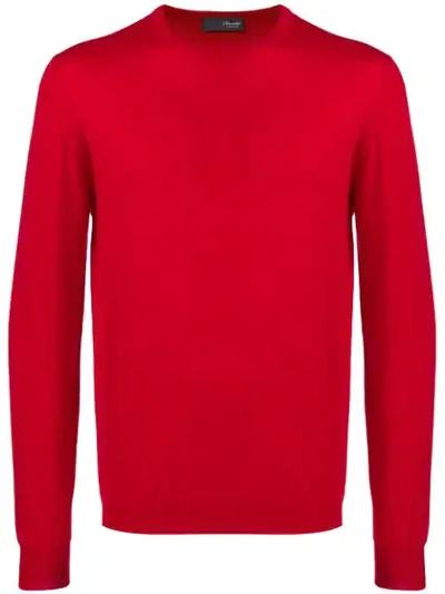 Shop Drumohr Long-sleeve Fitted Sweater In Red