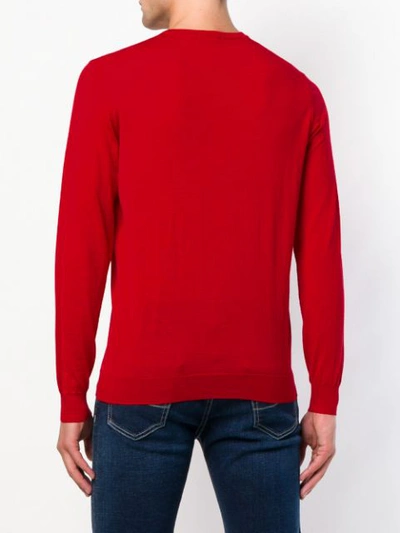 Shop Drumohr Long-sleeve Fitted Sweater In Red