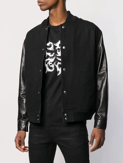 Shop Givenchy Leo Bomber Jacket In Black