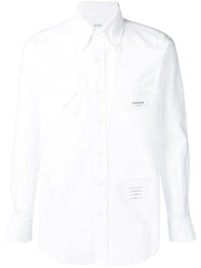 Shop Thom Browne Inside-out Rwb Stripe Oxford In White