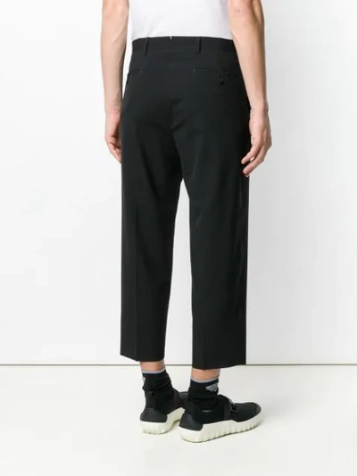 Shop Prada Cropped Tailored Trousers In Black