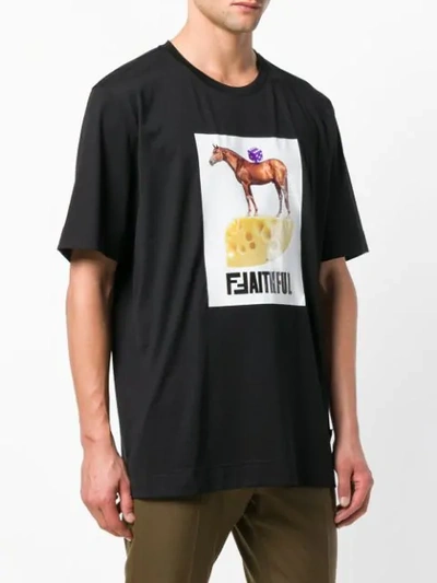 Shop Fendi Graphic Print T-shirt In Black