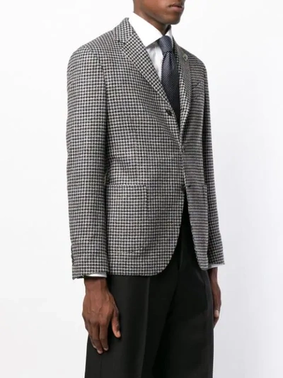 Shop Lardini Checked Tailored Blazer - Black