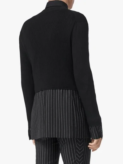 Shop Burberry Pullover Mit Seideneinsätzen In Black