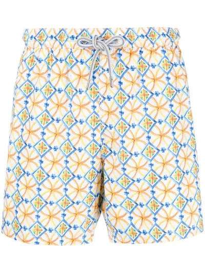 Shop Capricode Printed Swim Shorts In Yellow