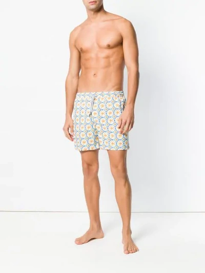 Shop Capricode Printed Swim Shorts In Yellow